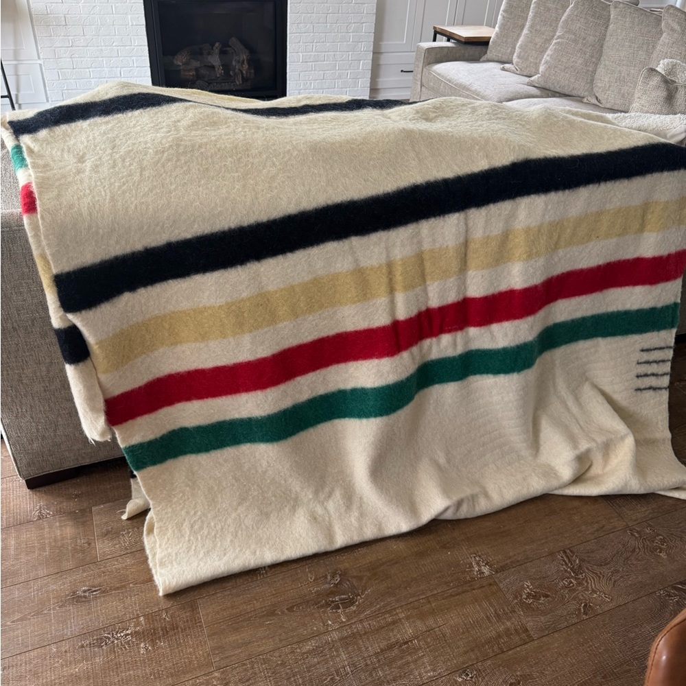 Hudson Bay Company Blanket. Wool, large and ready for a beach fire.